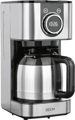 BEEM FRESH-AROMA-SWITCH Filterkaffeemaschine - Thermo Edelstahl 1 L Thermoskanne Bedienrad 24h-Timer 800 W Für 4-8 Tassen Kaffeemaschine Timer -Bon Cafe Store c7666f4908fbcea801e5114a4c245327