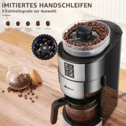Kompakte Kaffeemaschinen Mit Mahlwerk Filterkaffeemaschine Kaffeemaschine Mit Mühle Für Bohnenkaffee Und Kaffeepulver 2/4/6 Tassen, Schwarz -Bon Cafe Store d5554f11f2b048886cb396c50dc81a02