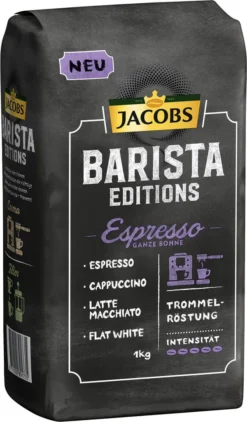Jacobs Barista Editions Espresso, Bohnenkaffee, Ganze Bohnen, Röstkaffee, Kaffeebohnen, 4 X 1000 G -Bon Cafe Store d8d1b045eaf9e2d622d22676b9ac89ff