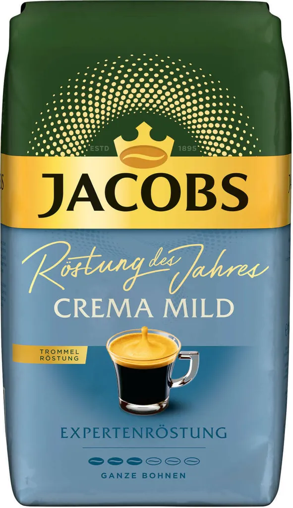 JACOBS Kaffeebohnen Expertenröstung Crema Mild Röstung Des Jahres 3 Kg Ganze Geröstete Bohnen + 1 Jacobs Barista Becher+ 1 Dose 4 JACOBS Kaffeebohnen Expertenröstung Crema Mild Röstung Des Jahres 3 Kg Ganze Geröstete Bohnen + 1 Jacobs Barista Becher+ 1 Dose – Bild 2