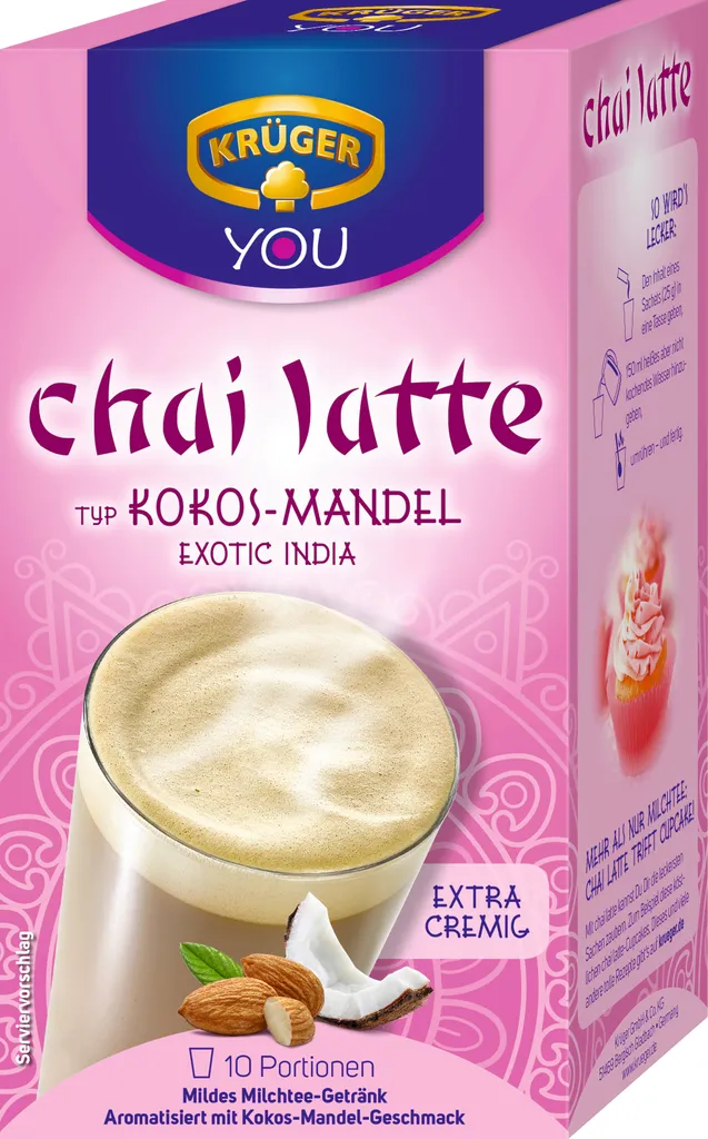 Krüger You Chai Latte Typ Kokos-Mandel Exotic India Extra Cremig | 10 Portionen 3 Krüger You Chai Latte Typ Kokos-Mandel Exotic India Extra Cremig | 10 Portionen