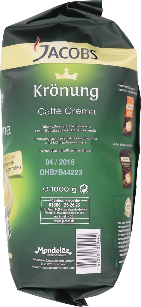 Jacobs Krönung Crema | Ganze Bohne | 1000g 8 Jacobs Krönung Crema | Ganze Bohne | 1000g – Bild 6