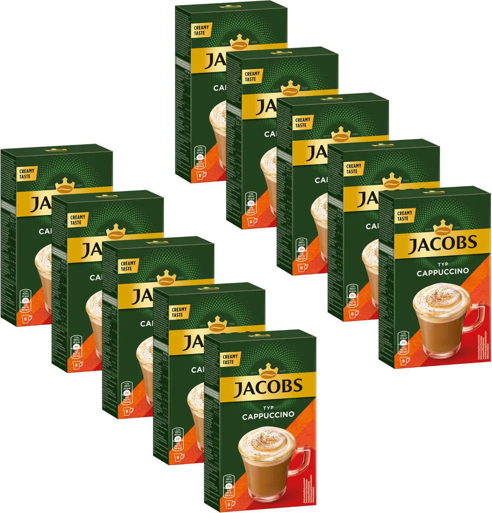 JACOBS Löskaffee Typ Cappuccino 10 X 8 Sticks - 80 Getränke Instantkaffee 3 JACOBS Löskaffee Typ Cappuccino 10 X 8 Sticks - 80 Getränke Instantkaffee