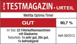 Melitta Optima Timer 100801 Bk, Filterkaffeemaschine Mit Glaskanne Und Timer-Funktion, Abnehmbarer Wassertank, Schwarz -Bon Cafe Store f83822182986ec076c643ced76063189