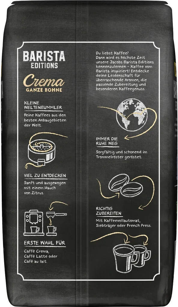 JACOBS Kaffeebohnen Barista Editions Crema 3 Kg Geröstete Bohnen + 1 Jacobs Barista Becher + 1 Dose 5 JACOBS Kaffeebohnen Barista Editions Crema 3 Kg Geröstete Bohnen + 1 Jacobs Barista Becher + 1 Dose – Bild 3