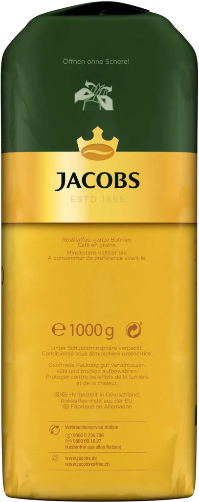 JACOBS Kaffeebohnen Expertenröstung Crema Italiano 3 Kg Geröstete Bohnen+ 1 Jacobs Barista Becher+ 1 Dose 9 JACOBS Kaffeebohnen Expertenröstung Crema Italiano 3 Kg Geröstete Bohnen+ 1 Jacobs Barista Becher+ 1 Dose – Bild 7