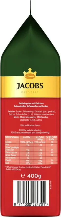 JACOBS Typ Cappuccino 10 Beutel Löslicher Kaffee Intantkaffee 10 X 400 G Cremig -Bon Cafe Store fca7a63c6be9b0878ede75d4d21ddb01