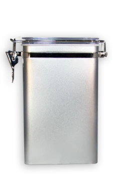 Kaffeedose Silber Eckig